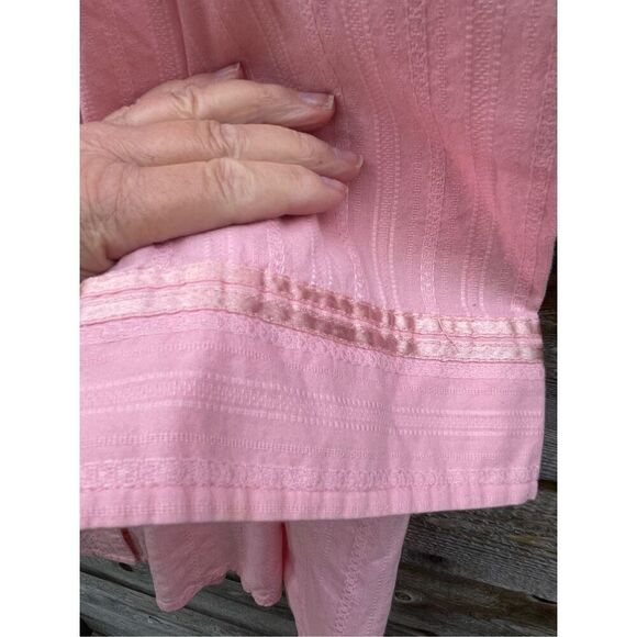 Lane Bryant size 18 100% cotton embroidered 3/4 “ sleeve button front  top - Picture 6 of 9